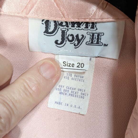 VINTAGE Dawn Joy 2 Elegant Pink Dress and Jacket Set Size 20 - Picture 7 of 15
